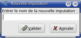 Figure 12.3&nbsp;: Imputations budg�taires&nbsp;: cr�ation d'une nouvelle imputation