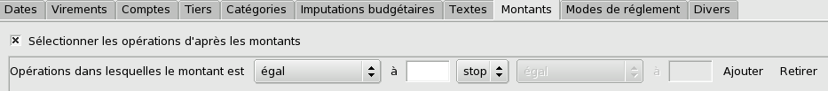 Figure 15.11 : Création d'un état : sélection d'après le montant
