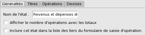 Figure 15.16 : Création d'un état : sous onglet général de l'affichage