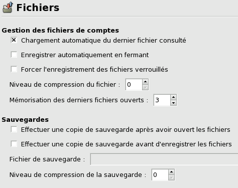 Figure 17.1&nbsp;: Configuration des fichiers