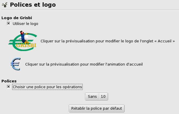 Figure 17.4&nbsp;: Modification Polices et Logo