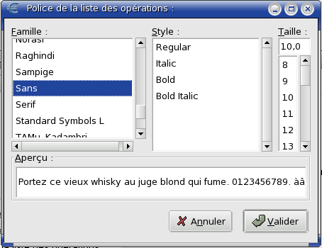 Figure 17.6&nbsp;: Modifier la police