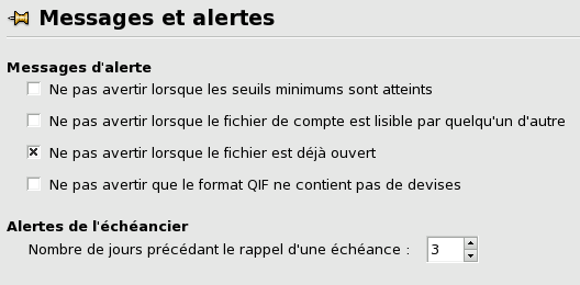 Figure 17.7&nbsp;: Modifier les Messages et alertes
