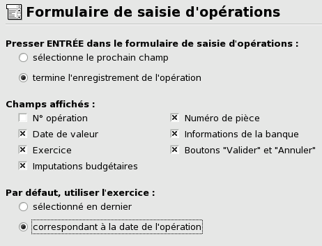 Figure 17.9&nbsp;: Modifier les param�tres de saisie