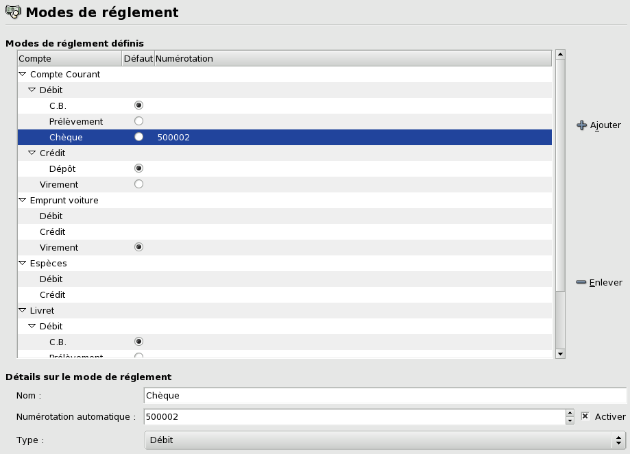 Figure 17.14&nbsp;: Configuration des modes de paiement