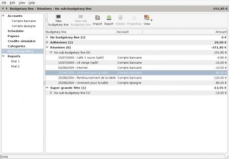 Transctions can be manager grouped by payee, category, etc.